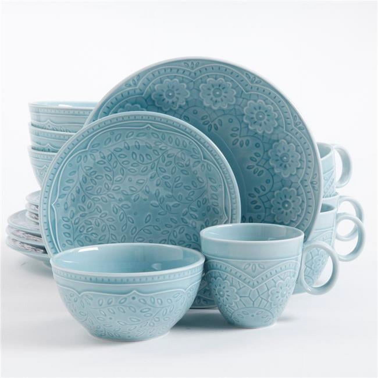 92456.16 Alemany 16 Pieces Dinnerware Set, Aqua