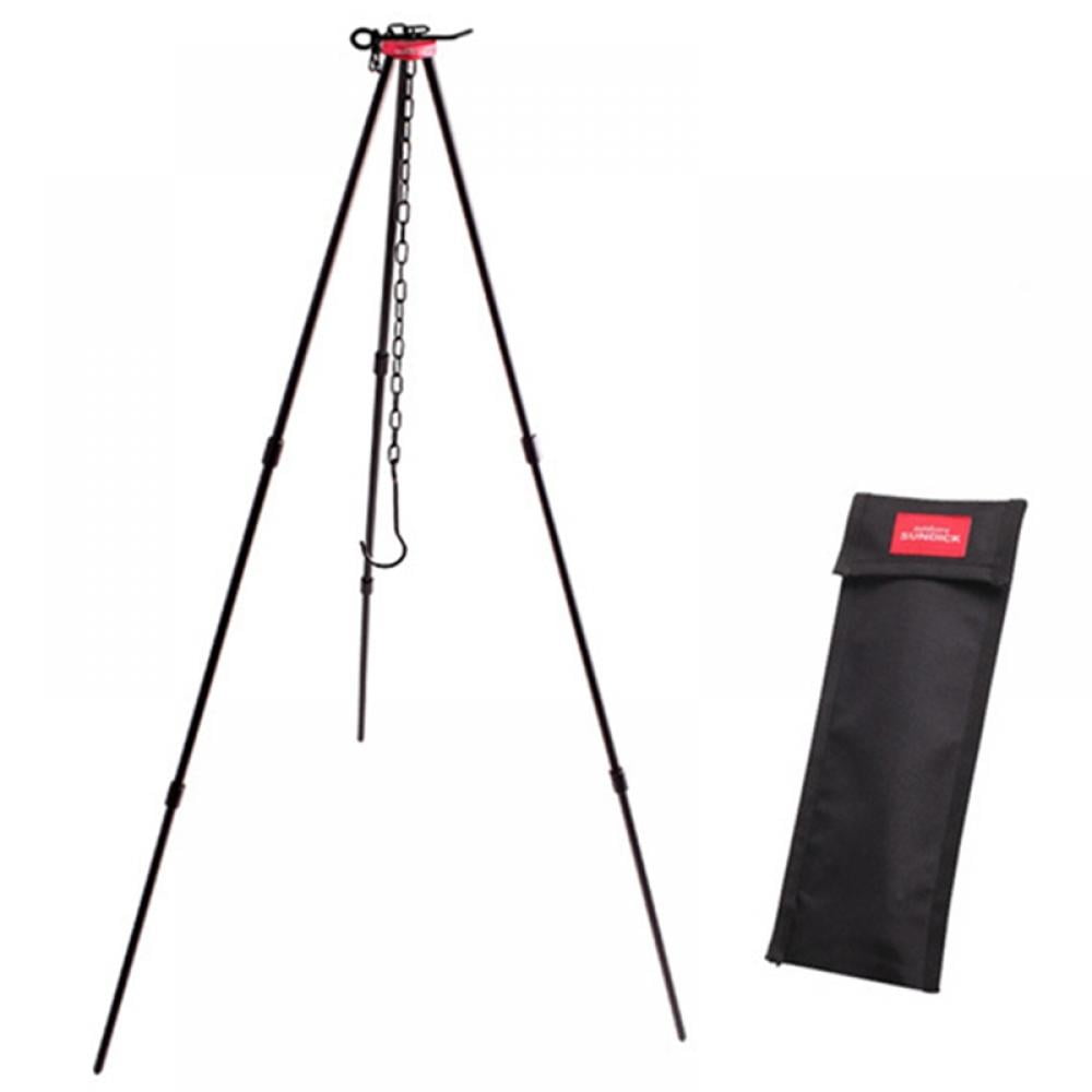 Aluminum Alloy Camping Tripod for Outdoor Campfire Cooking, Black