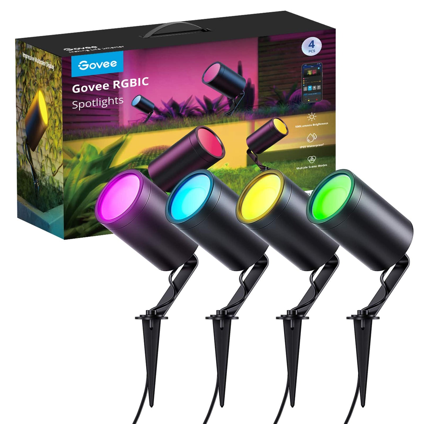 Solar Panel Spotlights 4 Packs