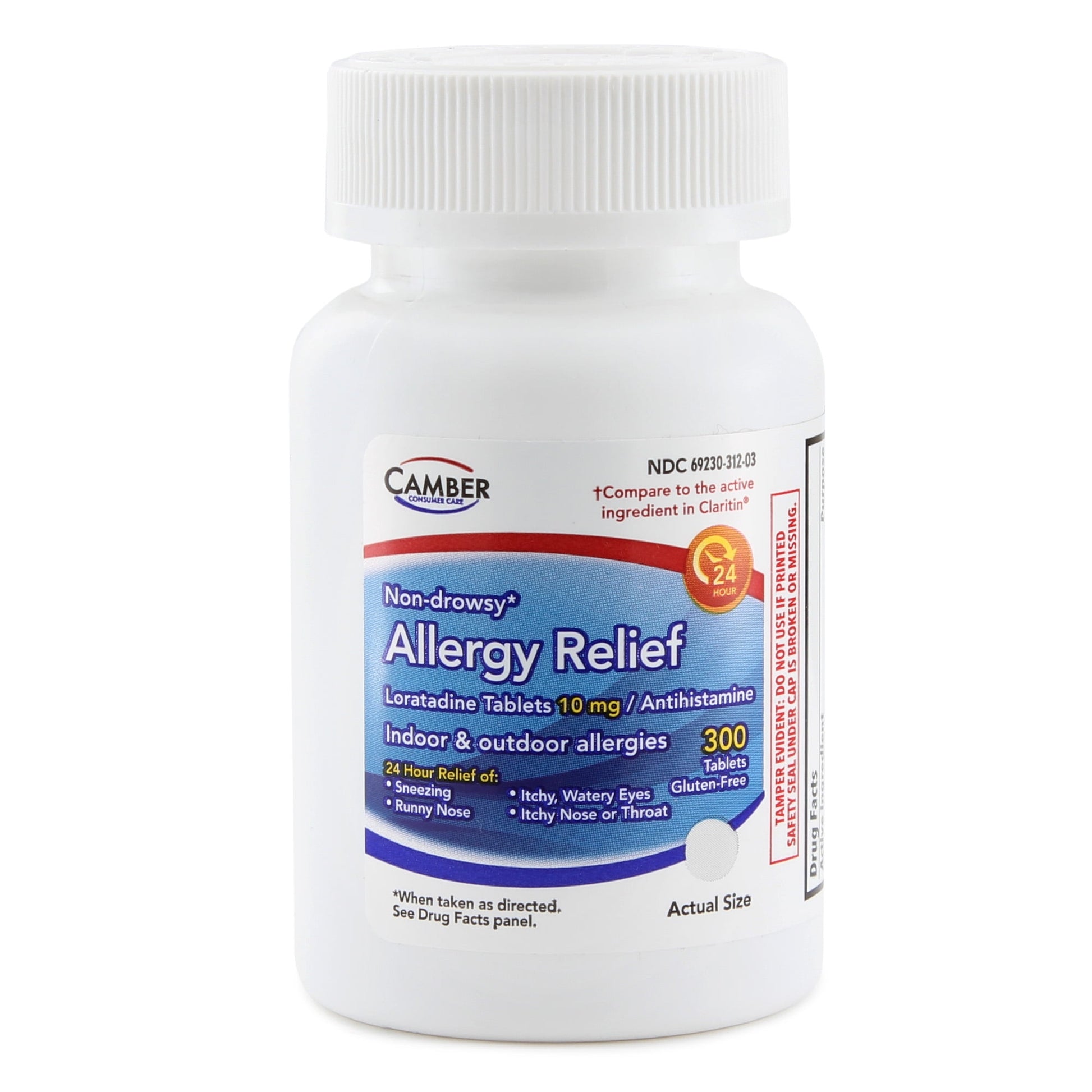 ALLERGY RELIEF LORATADINE 10MG ANTIHISTAMINE 300 TABLETS