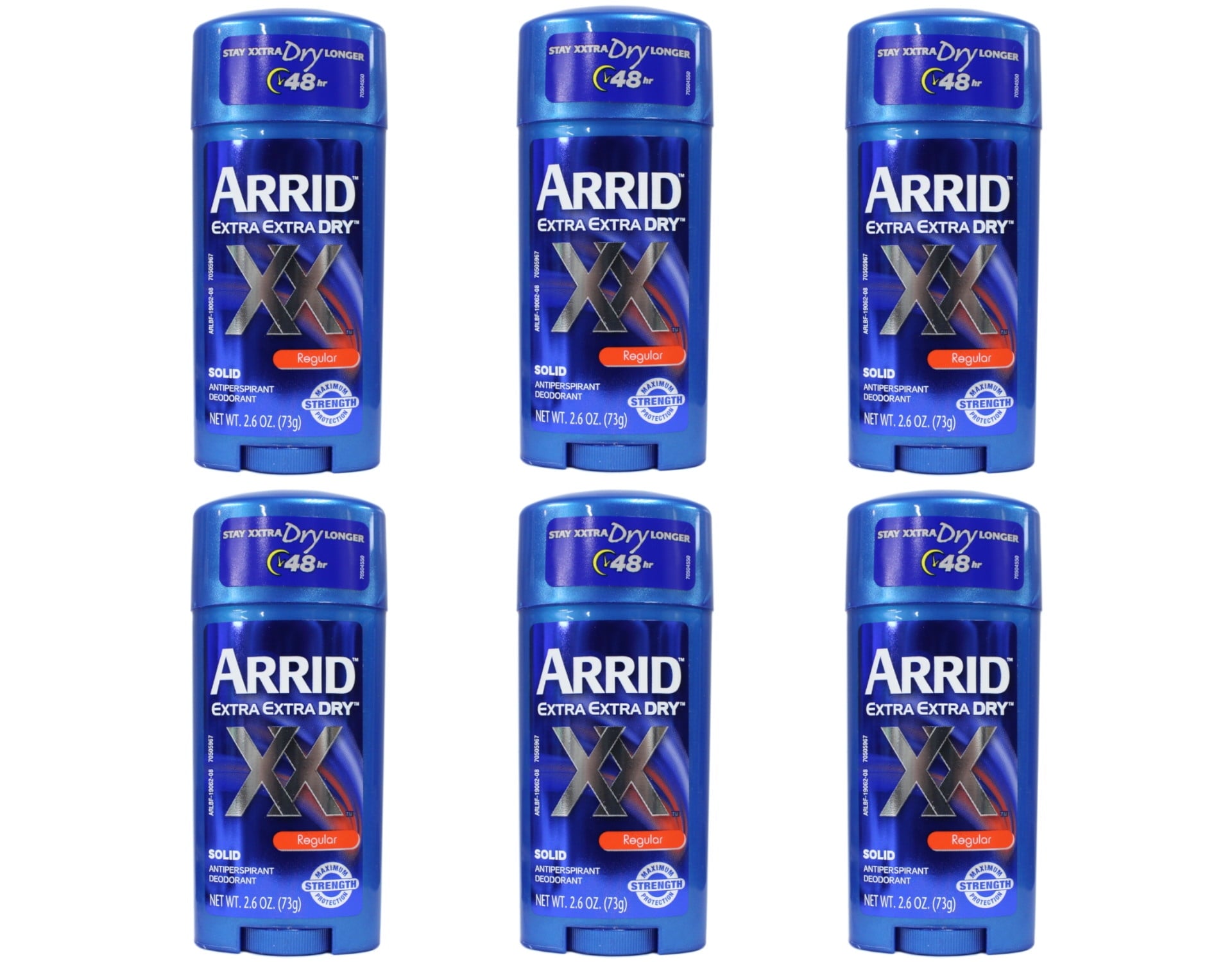 ARRID XX Anti-Perspirant Deodorant Solid Regular 2.70 oz (Pack of 6)