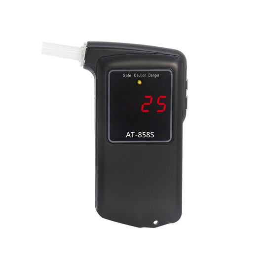 AT 858 Professional Breathalyzer Portable Digital Tester Meter Clear LCD Display and 3 LED Indicators