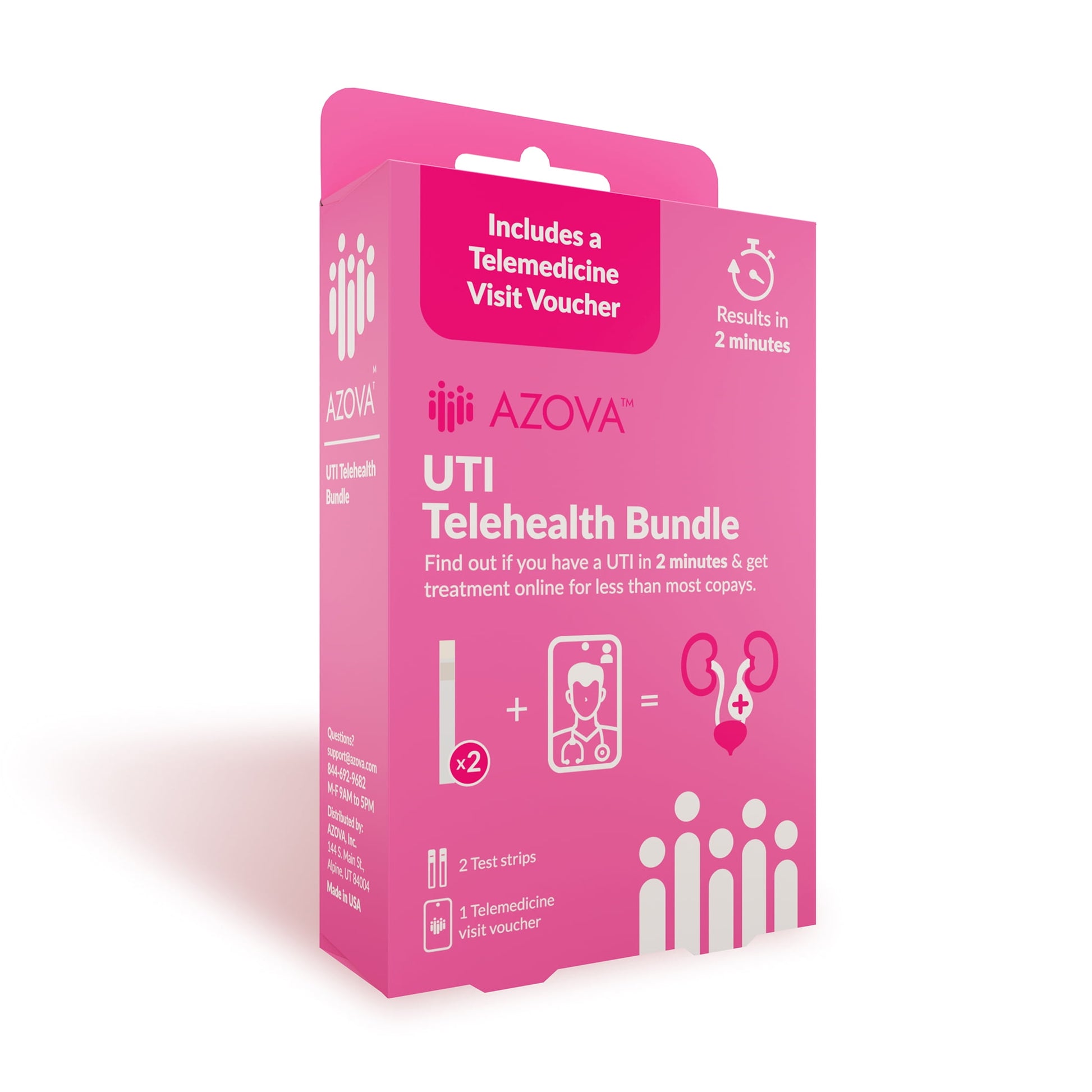 AZOVA Simple at-Home Urinary Tract Infection (UTI) Test Strips with Telehealth Consult, Fast & Accurate Results in 2 Minutes, Same Day Prescription from Medical Provider, if Needed