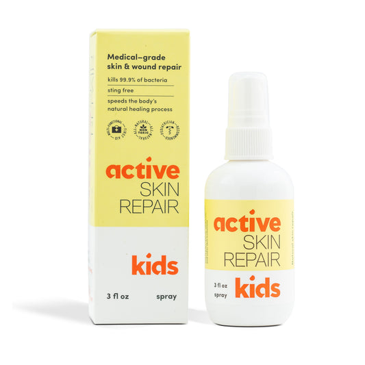 Active Skin Repair Kids First Aid Spray - Non-Toxic & Natural Kids First Aid Spray for Minor Cuts, Wounds, Scrapes, Rashes, Sunburns, and Other Skin Irritations (3oz Spray)