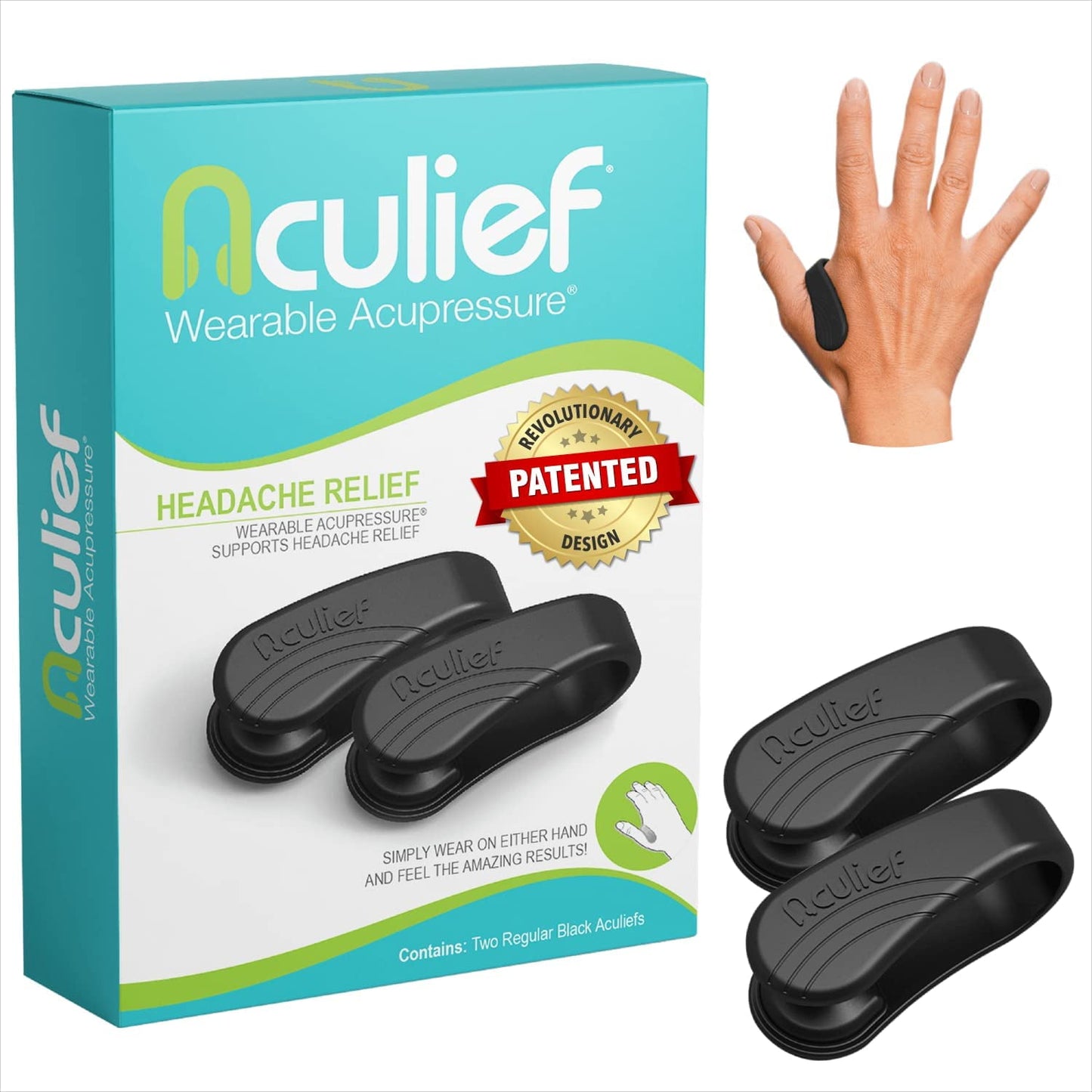 Aculief Wearable Acupressure Device - 2 Pack - Regular - Green