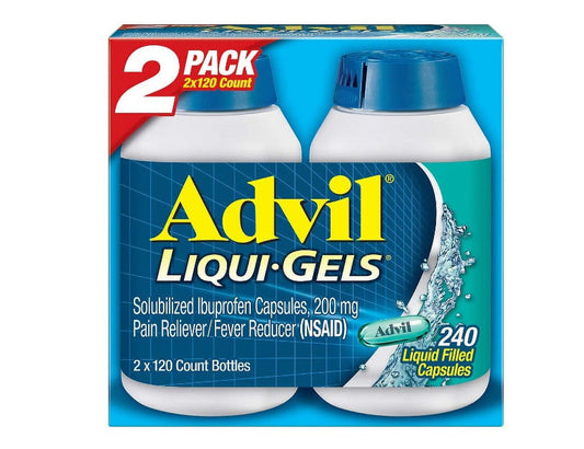 Advil Liqui-Gels Ibuprofen 200 mg. Pain Reliever/Fever Reducer, 240 Capsules