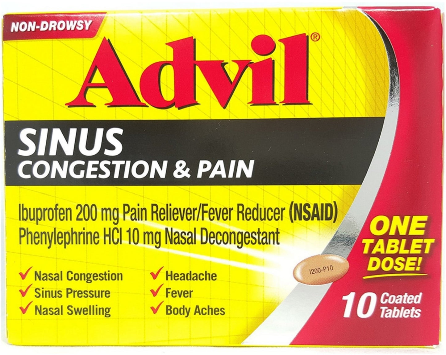 Advil Sinus Congestion & Pain 10 ea (Pack of 3)