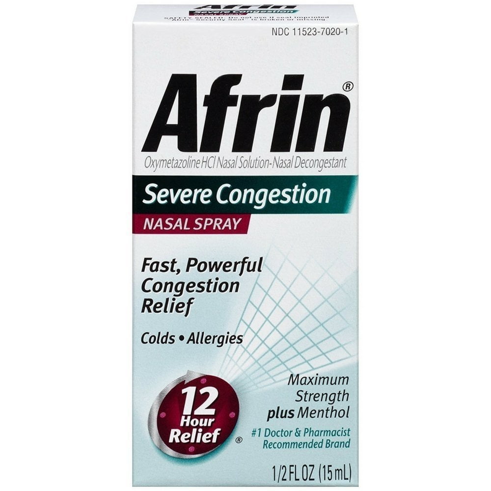 Afrin 12Hr Severe Congestion Maximum Strength Nasal Spray, 0.5oz, 6-Pack