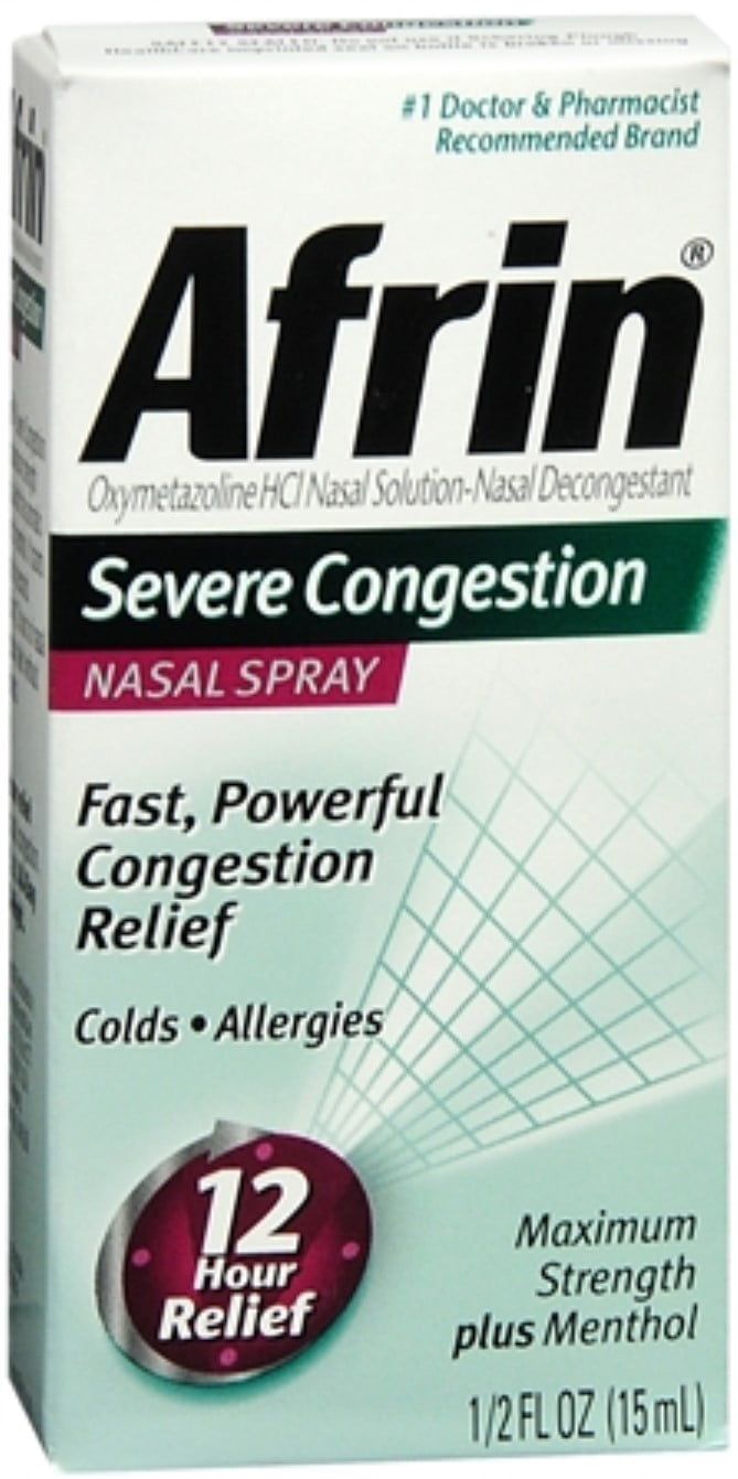 Afrin Nasal Spray Severe Congestion 15 mL (Pack of 4)