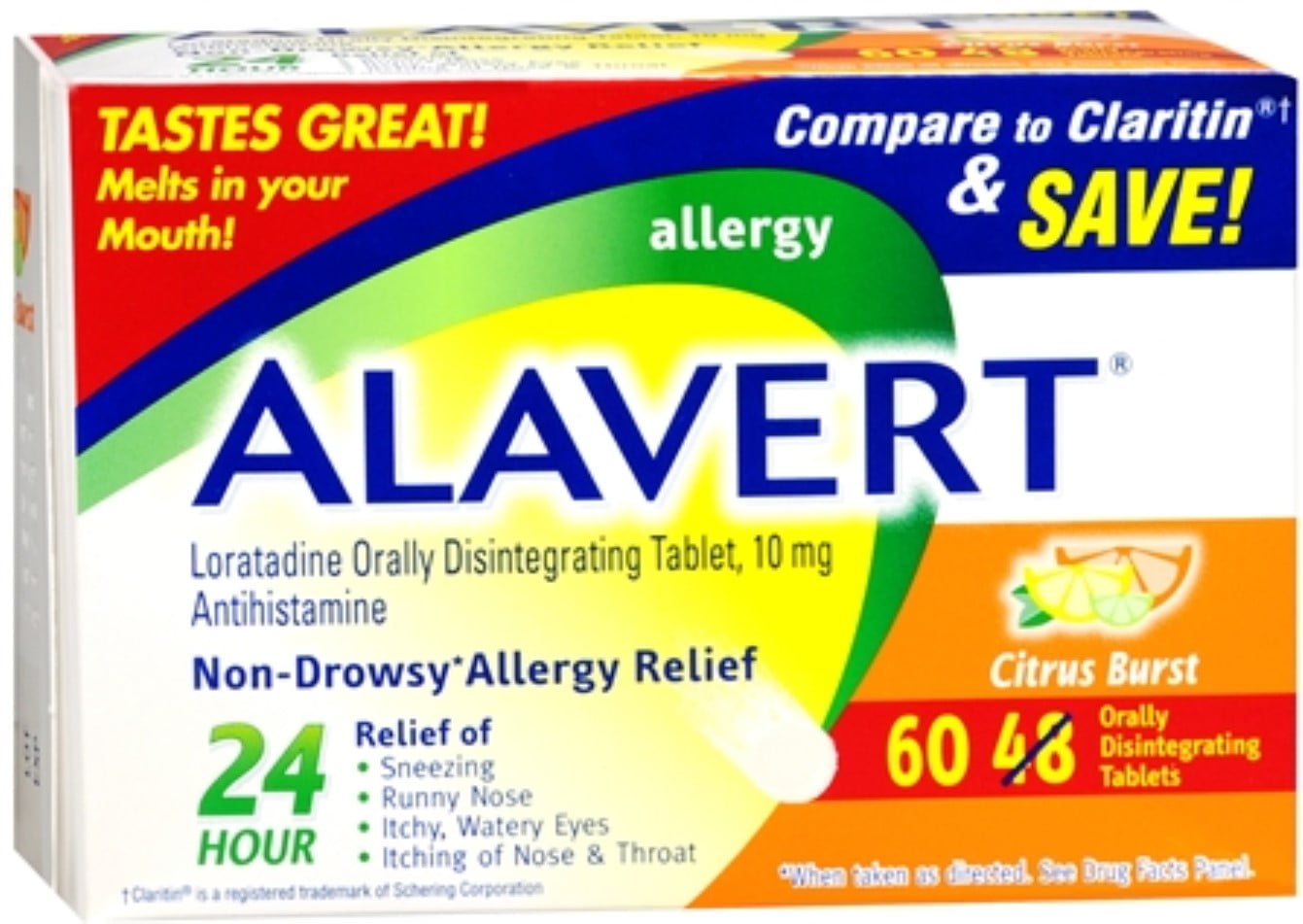 Alavert 24 Hour Orally Disintegrating Tablets Citrus Burst, 60 ea (Pack of 2)