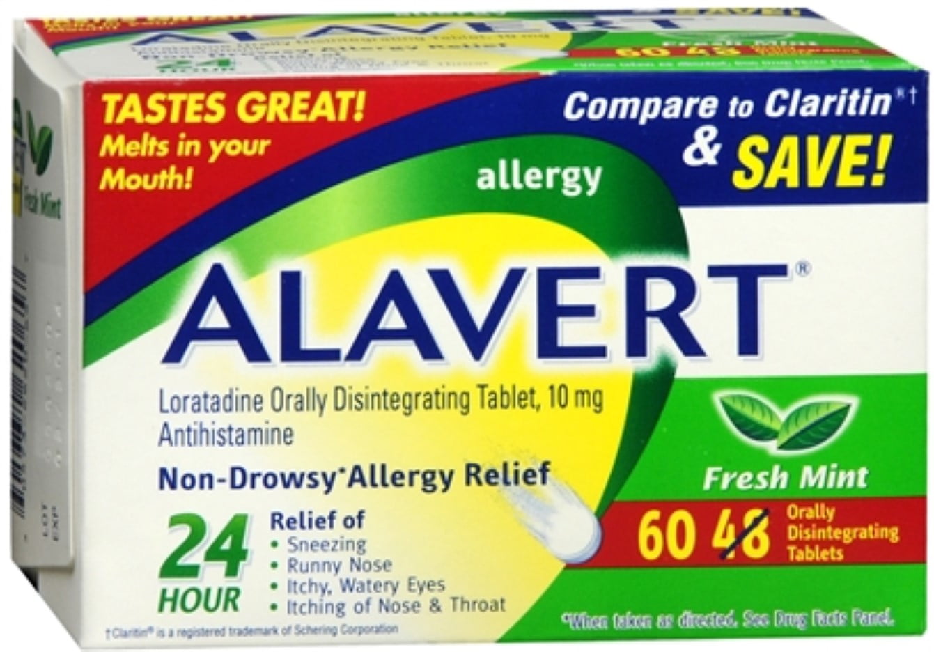 Alavert 24 Hour Orally Disintegrating Tablets Fresh Mint 60 Tablets