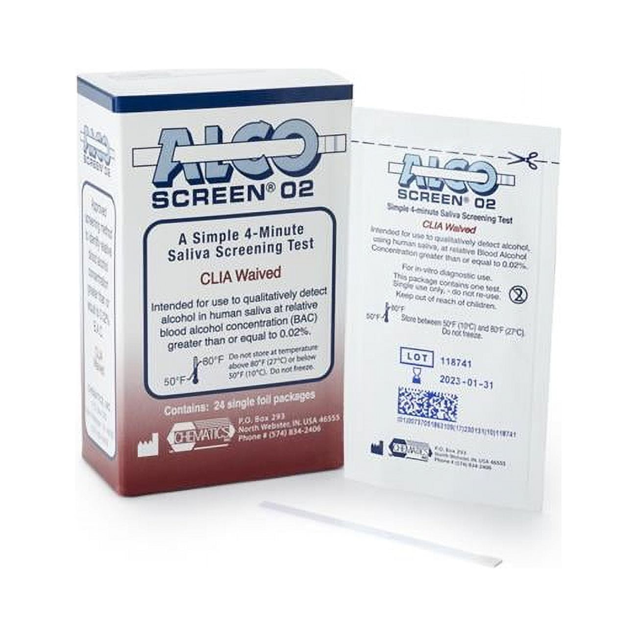 Alco-Screen .02 Saliva Alcohol Screen Rapid Test, Abbott Rapid Dx North America LLC 56024, 24 Count