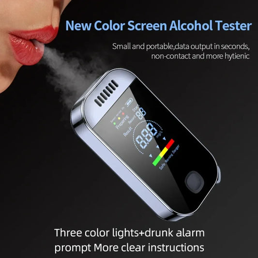 Alcohol Tester Breathalyzer Digital Professional Tester USB Charging LCD Display For Vehicle Portable Driving Car Electronics