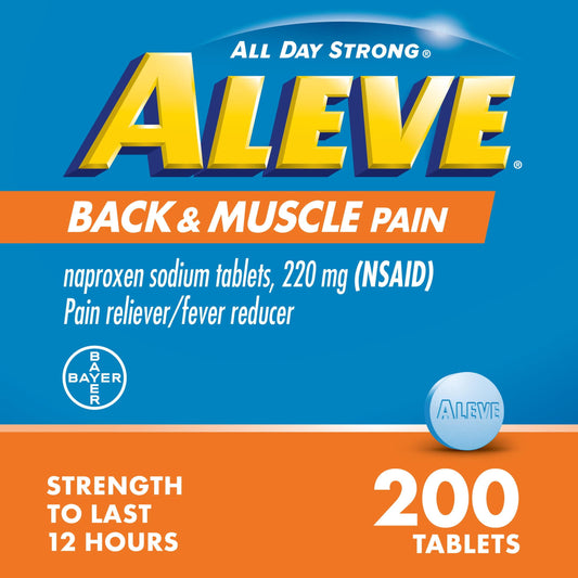 Aleve Back & Muscle Pain Reliever Naproxen Sodium Tablets, 200 Count