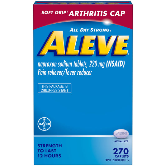 Aleve Caplets Soft Grip Arthritis Cap Naproxen Sodium Pain Reliever, 270 Count