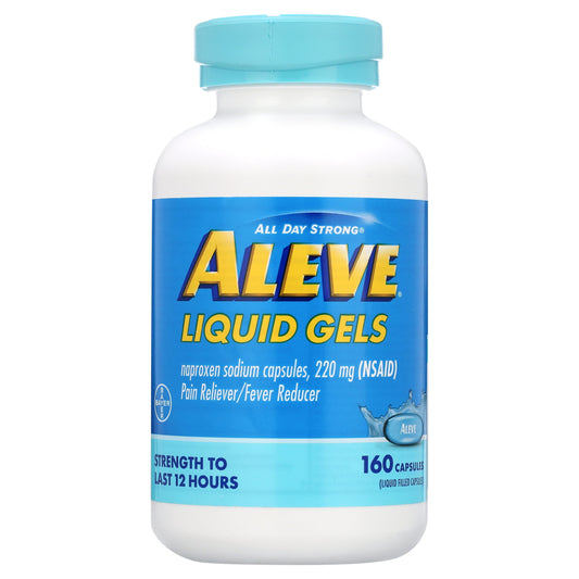 Aleve Liquid Gels Naproxen Sodium Capsules, 220 mg (NSAID) Pain Reliever/Fever Reducer