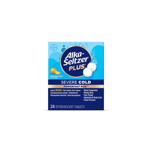 Alka-Seltzer Plus Severe Cold PowerFast Fizz Orange Zest Effervescent Tablets Packaging May Vary (Pack of 6)