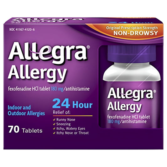 Allegra Adult 24 Hour Allergy Tablets, 180Mg, 70 Each