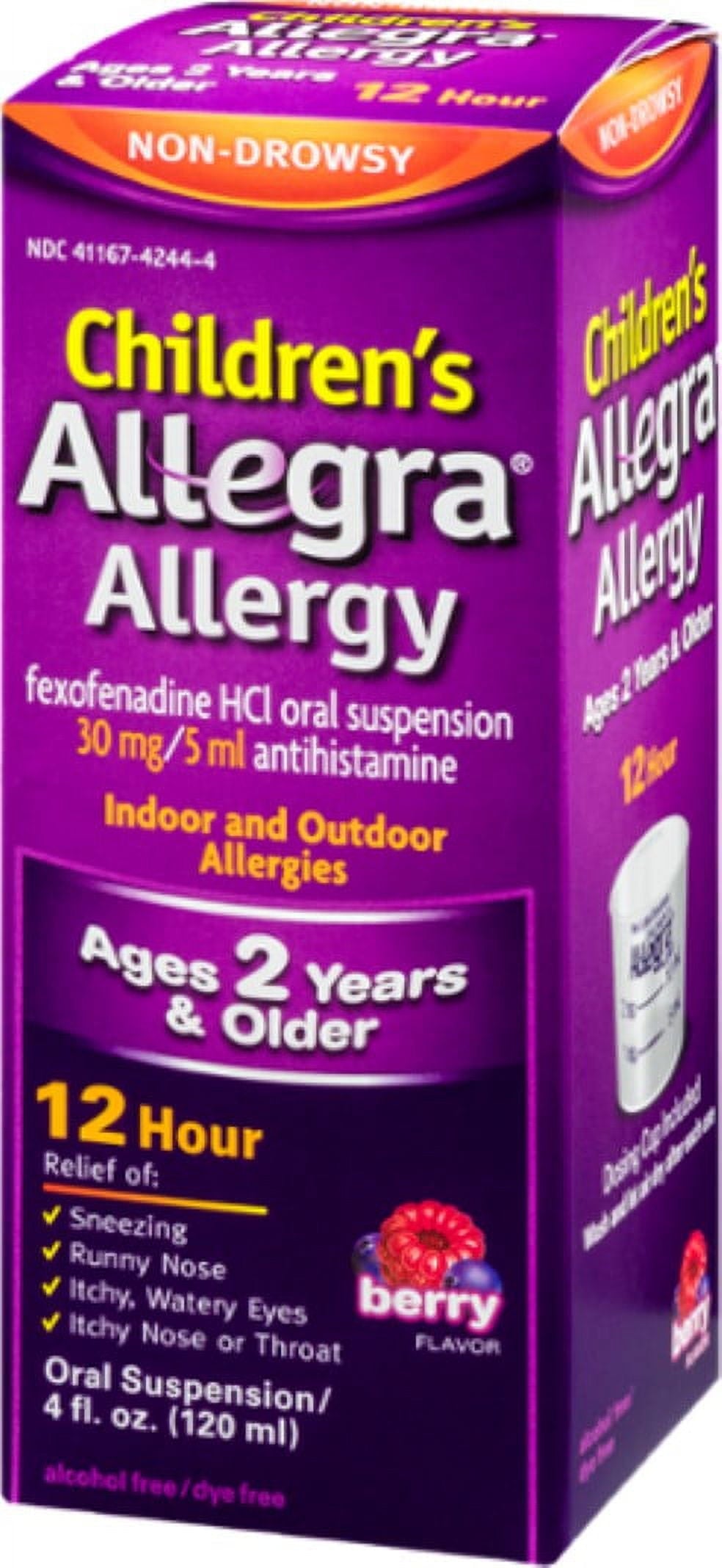 Allegra Children's Allergy Oral Suspension Berry Flavor 4 oz (Pack of 2)