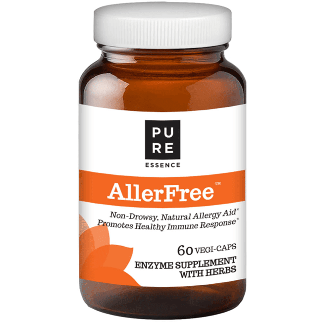 AllerFree Natural Allergy Supplement - Non Drowsy Pills for Sinus and Nasal Health Support, Seasonal Allergies by Pure Essence - 60 Capsules