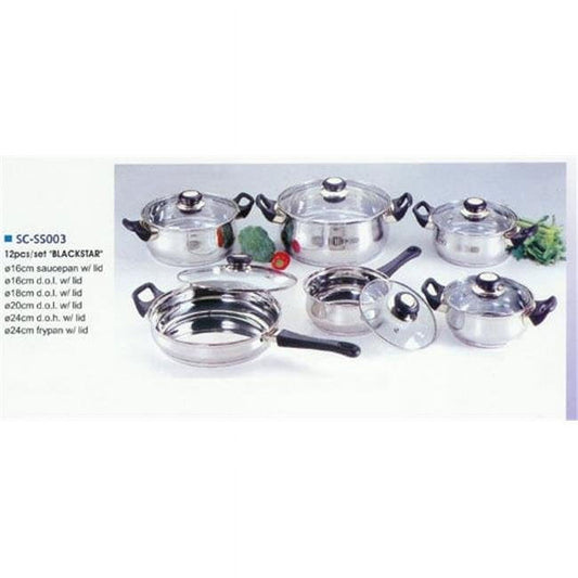 American Trading House, Inc. Blackstar 12-piece Stainless Steel Cookware Set