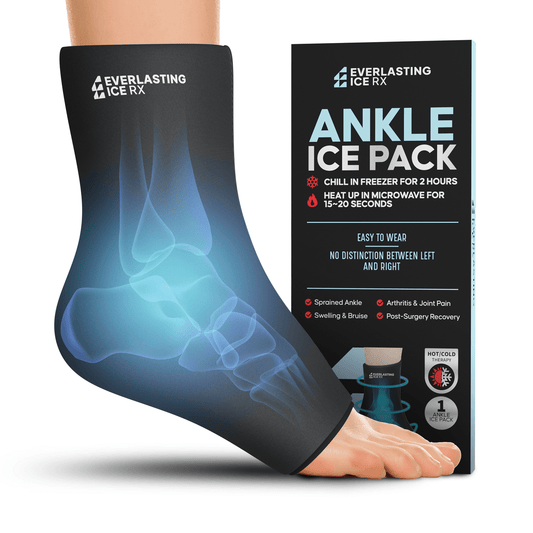 Ankle Ice Pack Wrap for Injuries Reusable, Foot Ice Pack Wrap - Cold Compression Therapy for Pain Relief, Plantar Fasciitis, Sprained Ankles, Achilles Tendonitis Relief