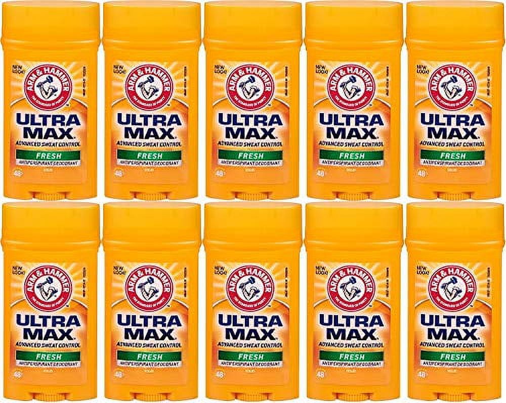 Arm & Hammer Ultra Max Invisible Solid Antiperspirant Deodorant, Fresh, 1 Ounce (Pack of 10)