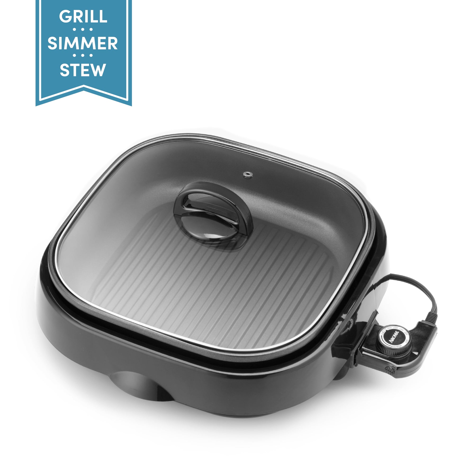 Aroma 4-Qt. 3-in-1 Grillet, Black