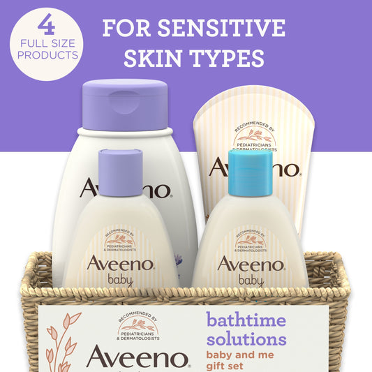 Aveeno Baby Daily Bathtime Solutions Baby & Me Gift Set, 4 items