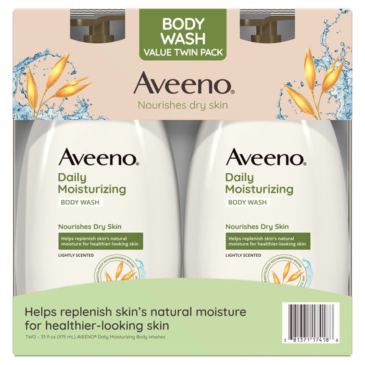 Aveeno Daily Moisturizing Oat Body Wash for Dry Skin, 2 Pk./33 fl. oz