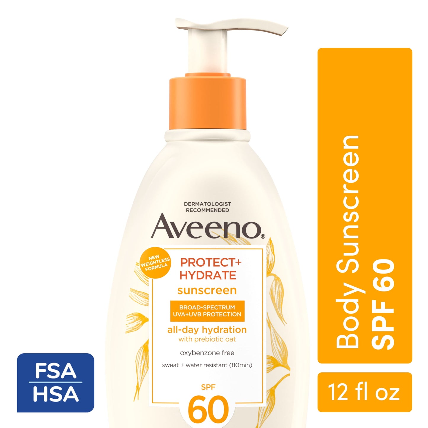 Aveeno Protect + Hydrate Body Sunscreen Lotion, SPF 60, 12.0 fl. oz