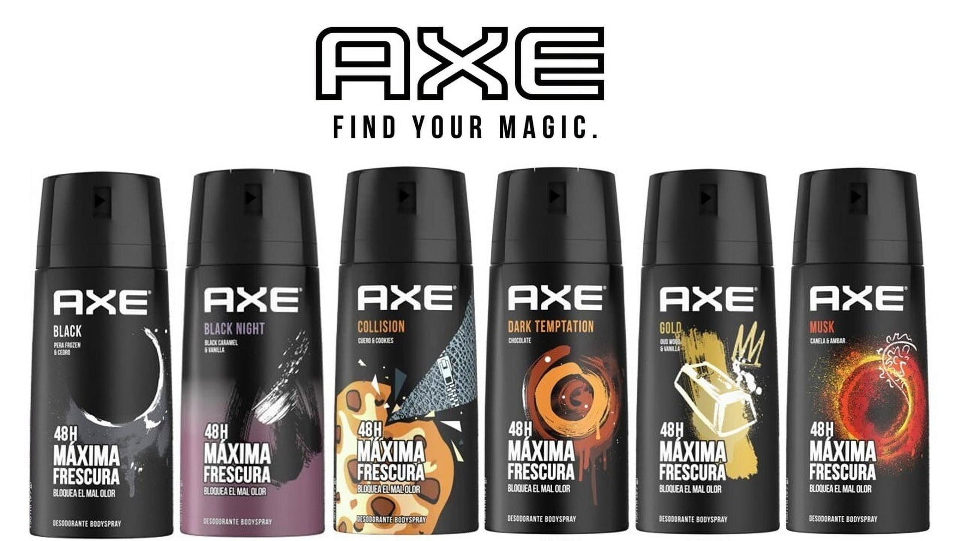 Axe Deodorant Body Spray Assorted Scents 150ml (5.07 oz) each (Pack of 6)