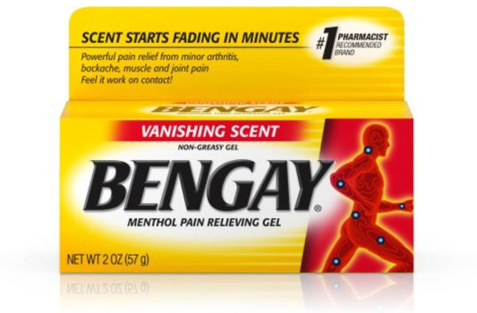 BENGAY Menthol Pain Relieving Gel Vanishing Scent 2 oz (4-pack)