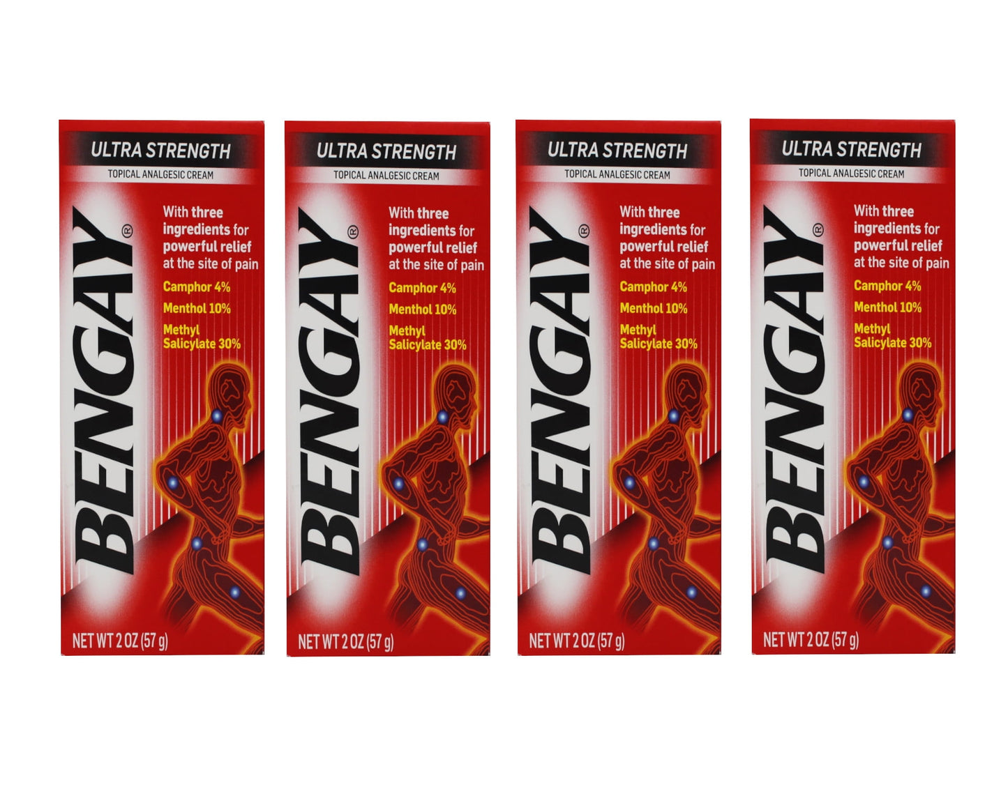 BENGAY Pain Relieving Cream, Ultra Strength 2 oz (Pack of 4)