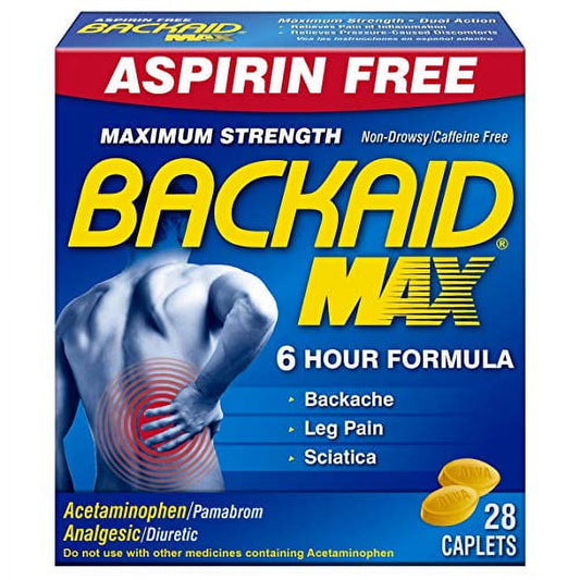 Backaid Max Caplets, 28 Count (Pack of 4)