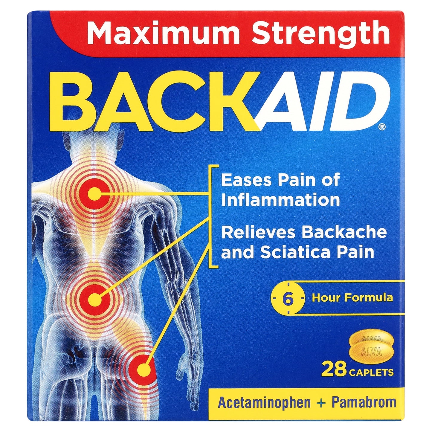 Backaid Maximum Strength Backache Pain Relief, Non Drowsy - 28 Pills, 3 Pack