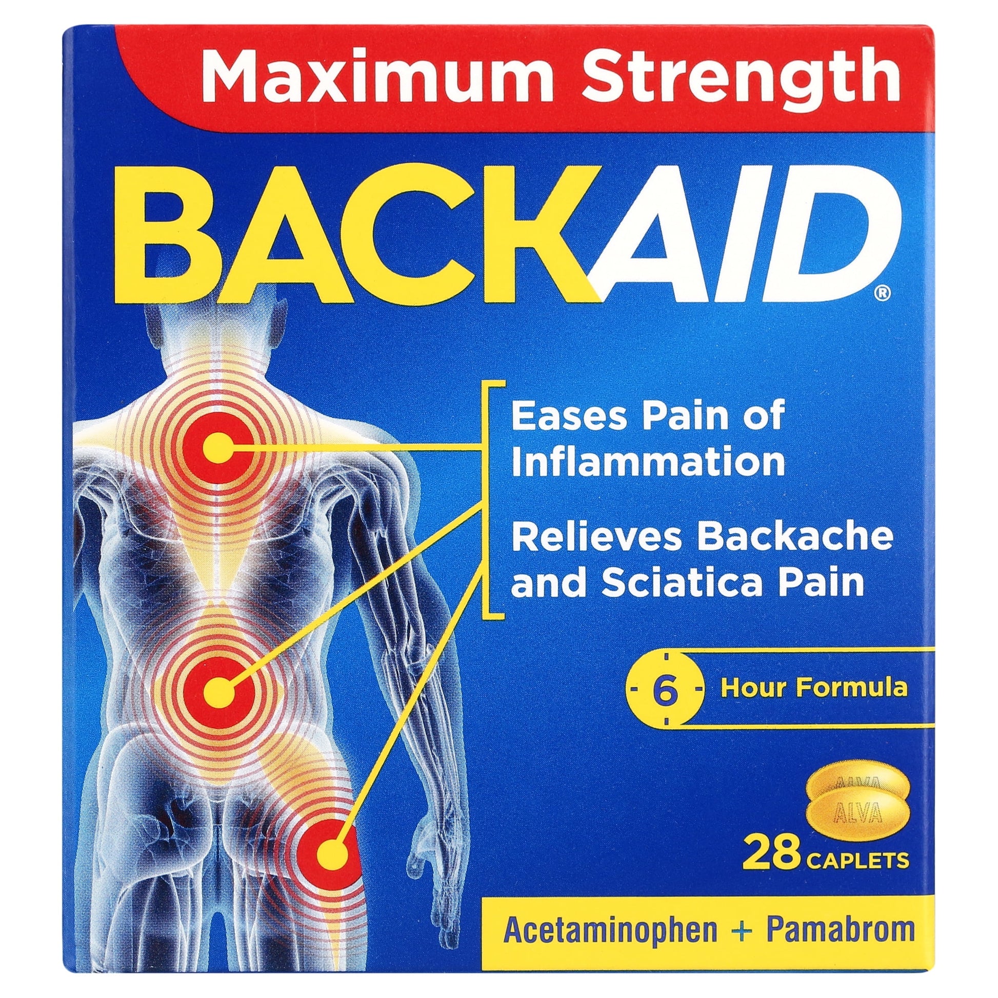 Backaid Maximum Strength Backache Pain Relief, Non Drowsy - 28 Pills, 3 Pack