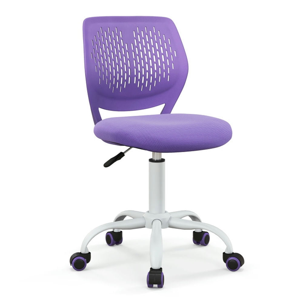 Barara King Task Chair,Armless Study Chair,Ergonomic Children Study Chair with Adjustable Height-Purple