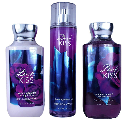 Bath & Body Works DARK KISS Trio Gift Set - Shower Gel - Body Lotion - Fragrance Mist - Full Size