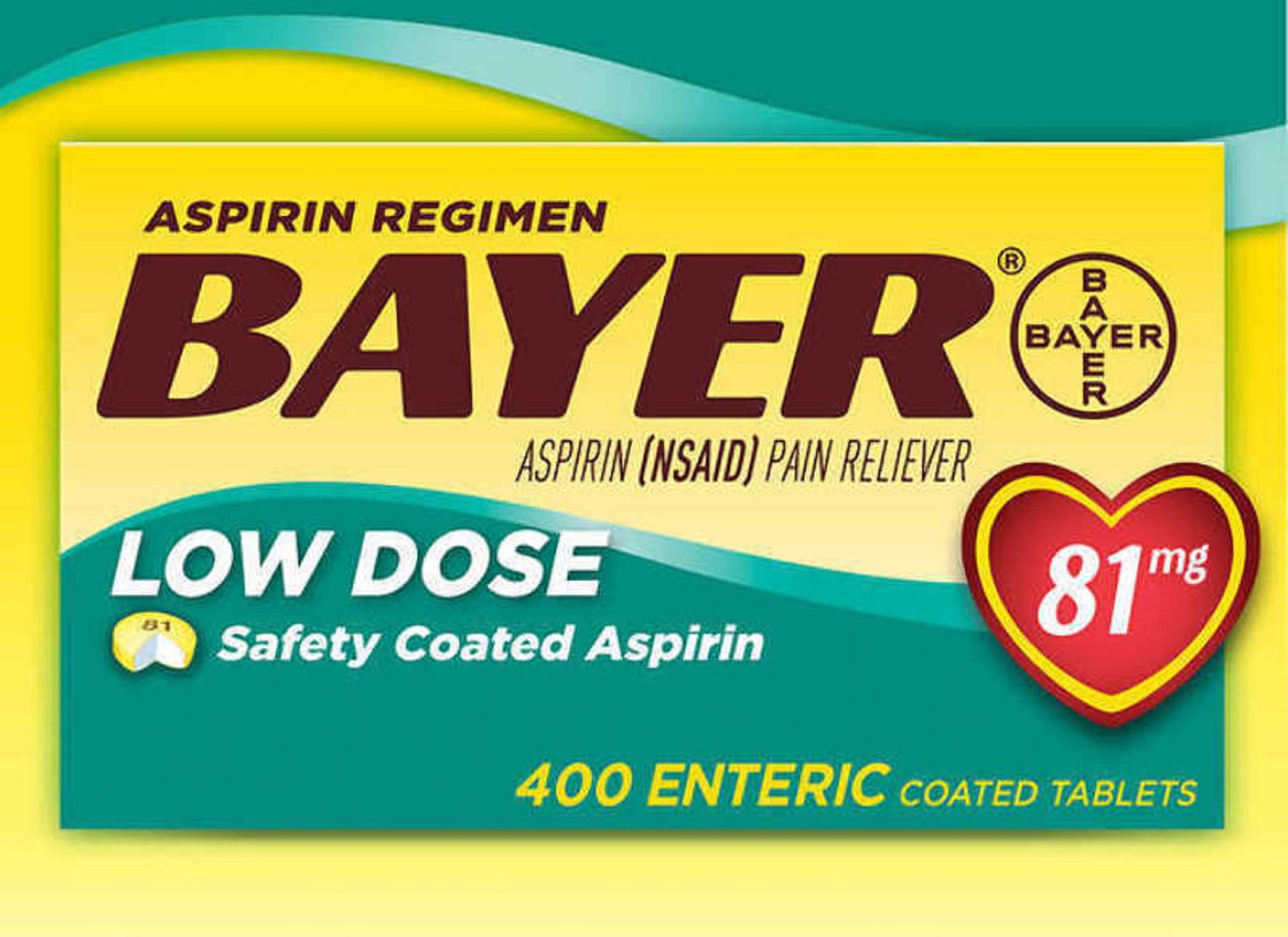 Bayer Aspirin Low Dose Aspirin 81 mg - 400 Enteric Coated Tablets