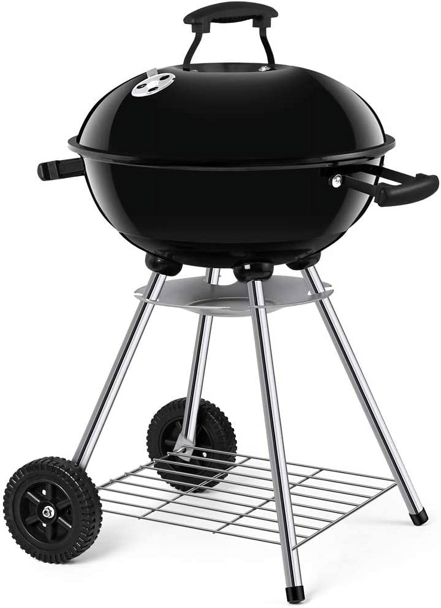 Beau Jardin Premium 18Inch Charcoal Grill for Outdoor Cooking Barbecue Camping BBQ Coal Kettle Grill Tailgating Portable Heavy Duty Round with Thickened Grilling Bowl Wheels for Small Patio Backyard