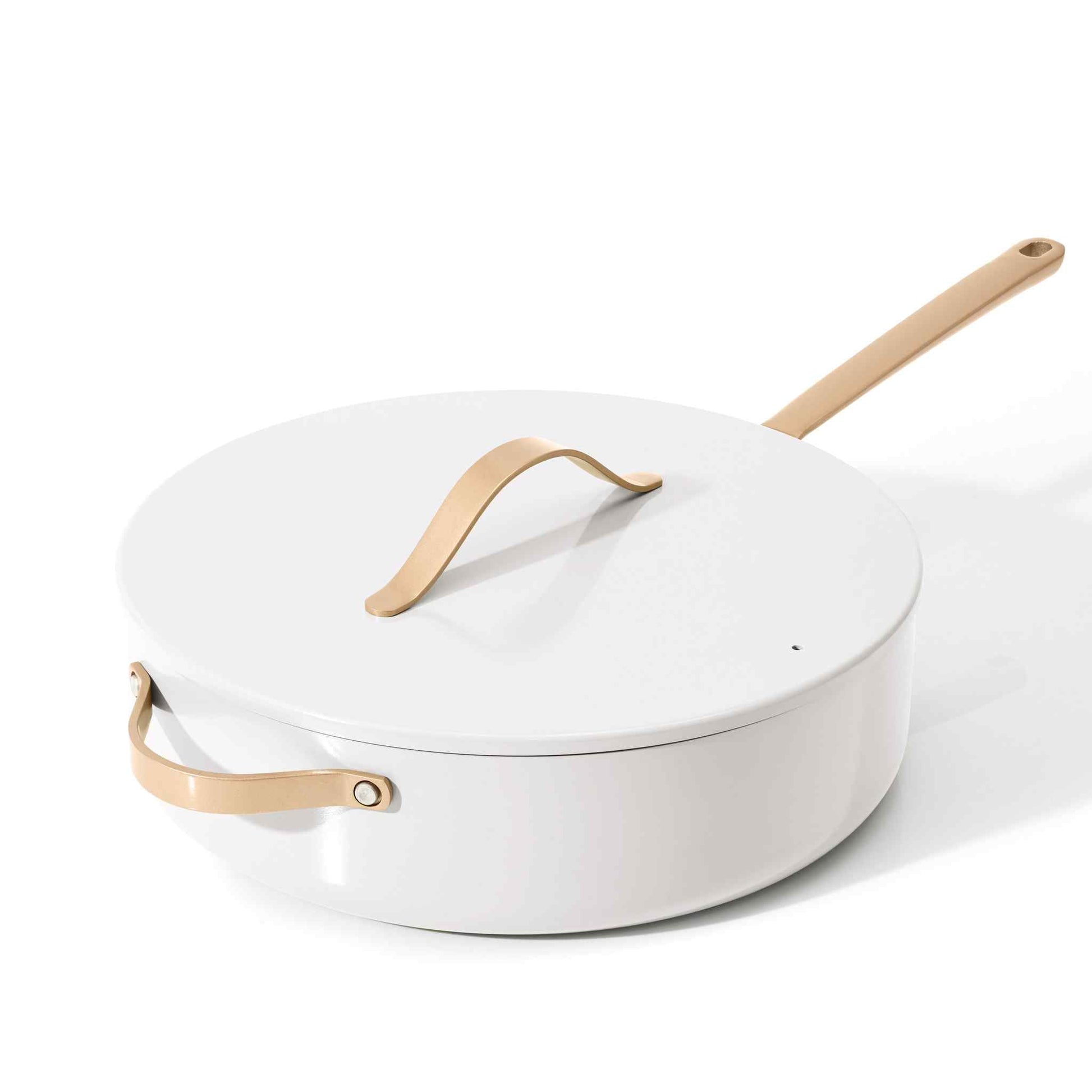 Beautiful 5.5 Quart Ceramic Non-Stick Sauté Pan, White Icing by Drew Barrymore