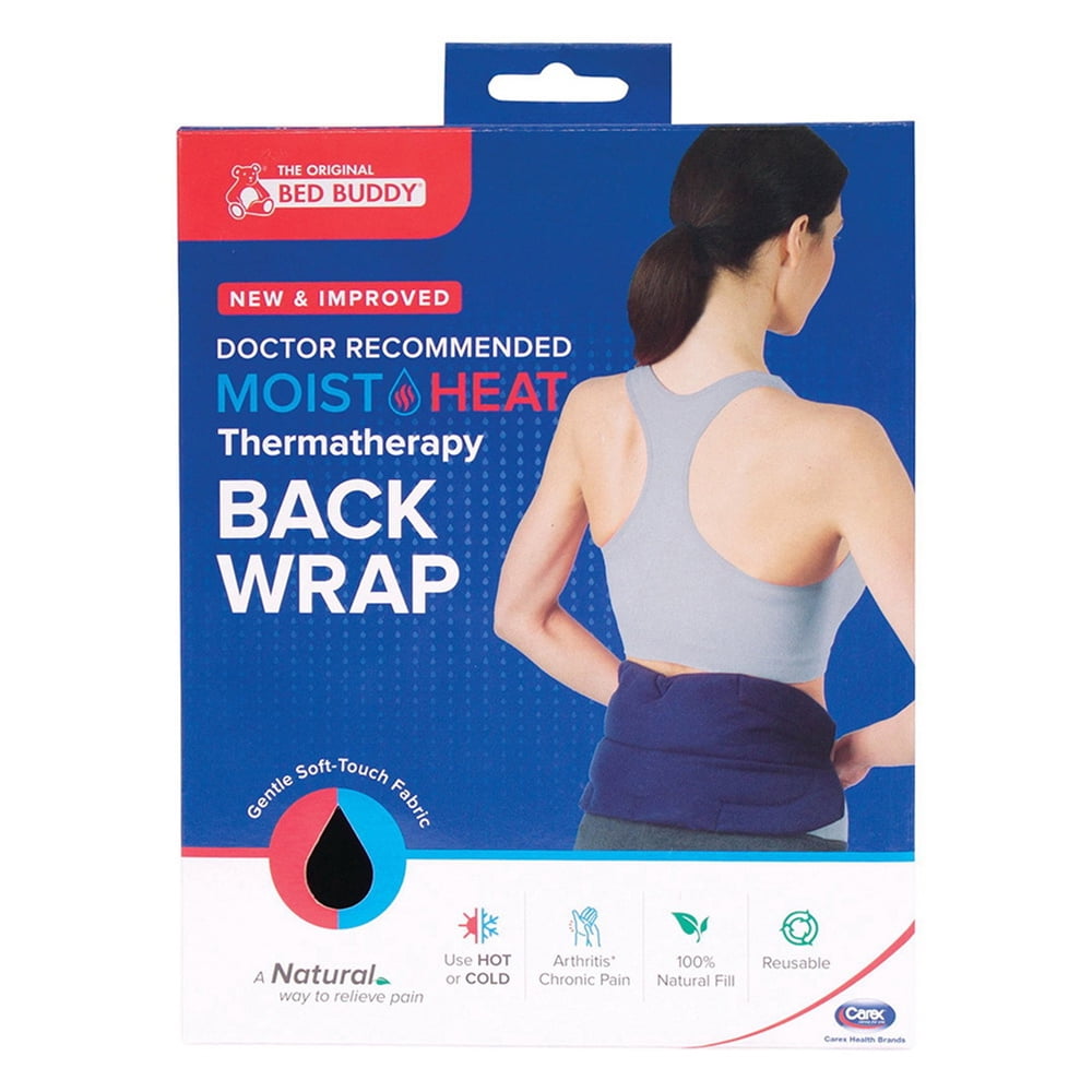 Bed Buddy Microwaveable Heat Pack for Back Pain, Hot & Cold Back Wrap with Moist Heat Therapy