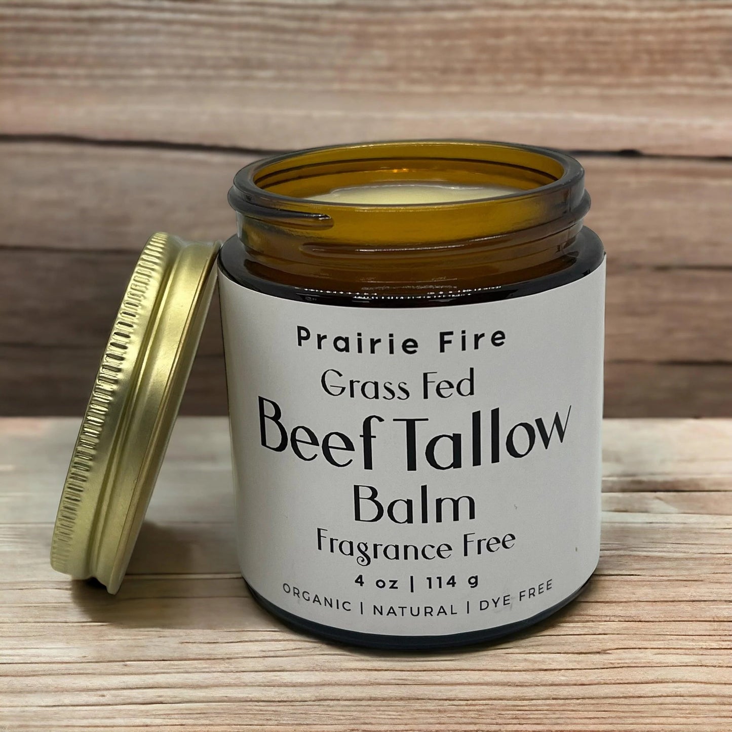 Beef Tallow Balm - 4 oz - Organic Grass Fed and Finished Tallow - Moisturizing Skin Care