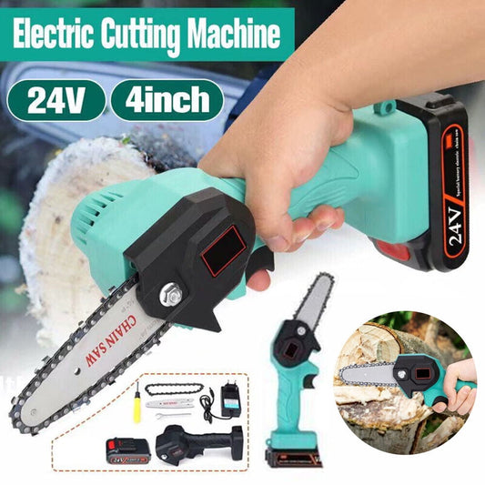 Beiyueji Mini Chainsaw Cordless Power Electric-Chain-Saws - 4 Inch Battery Power Chainsaw Small Portable One-Hand Handheld, for Tree Trimming and Branch Wood Cutting