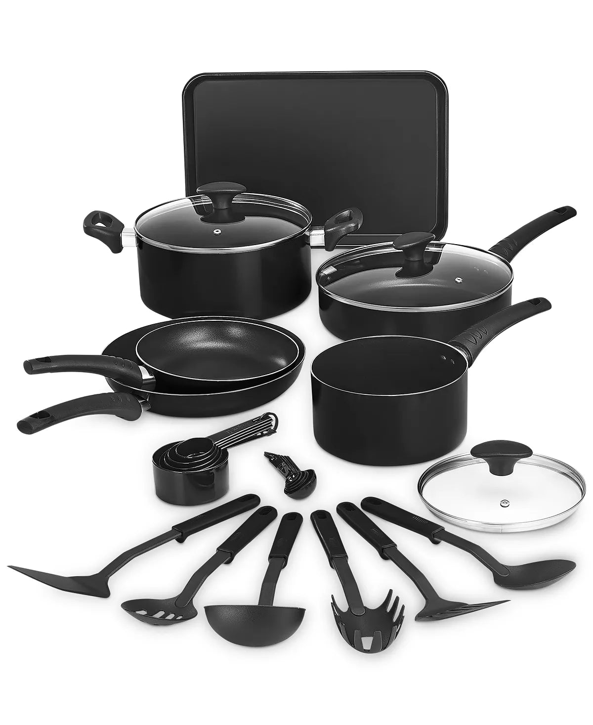 Bella 17-pc. Cookware Set, Black Pot and Pans Set Nonstick