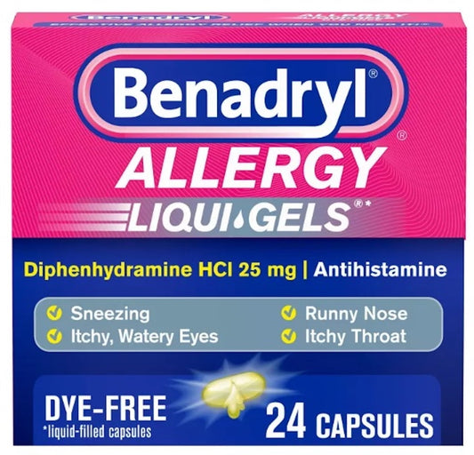 Benadryl Dye-Free Allergy Relief LiquiGels (Pack of 6)