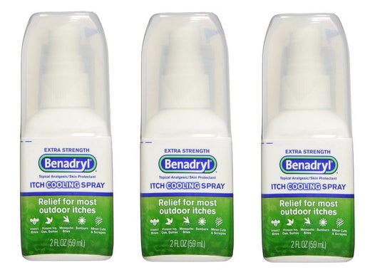 Benadryl Itch Relief Spray Extra Strength 2 oz (Pack of 3)