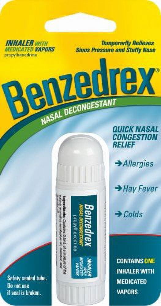 Benzedrex Inhaler Nasal Decongestion Quick Relief Allergies, 1ct, 6-Pack