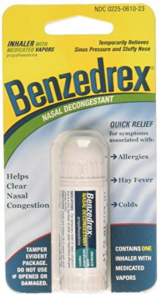 Benzedrex Inhaler Propylhexedrine Nasal Decongestant, 12 Count